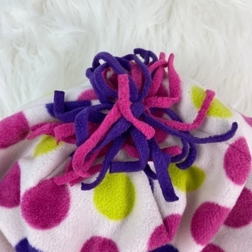 Falls Creek Hat and Mittens Winter Girls Polka Dot Soft Warm Fleece